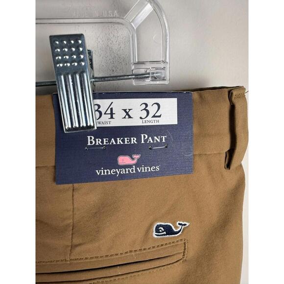 NWT* Vineyard Vines OTG On The Go Breaker Pants Men's 34X32 Khaki Rust - Picture 4 of 4